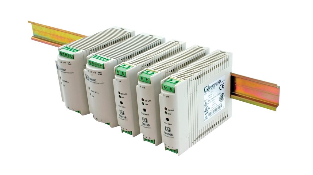 DIN Rail Power Supply, Industrial 89% 24V 20A 480W Adjustable DNR